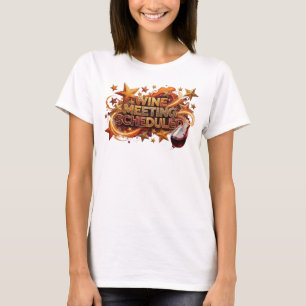 T-shirt Chic Orange RÉUNION VIN PROGRAMMÉE Slogan Tee