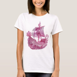 T-shirt Chic Rose PAILLETÉ NAVIRE Art à Porter