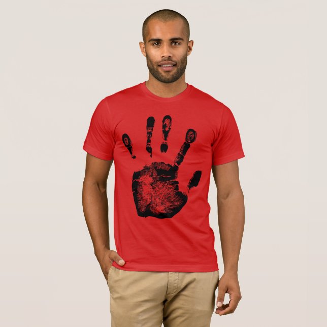 T-shirt Chic Sans Effort : Palm Hand Print Silhouette (Devant entier)