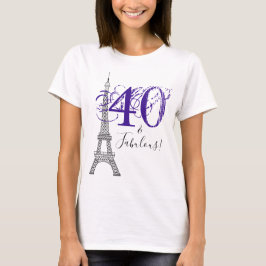T-shirt Chic violet 40 & Fabuleux Paris Tour Eiffel