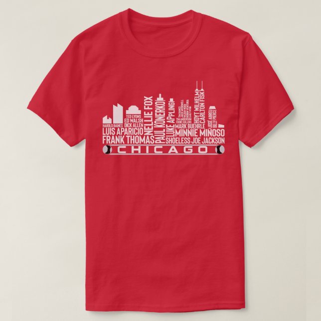 T-shirt Chicago Baseball Team All Time Legends Chicago Cit (Design devant)