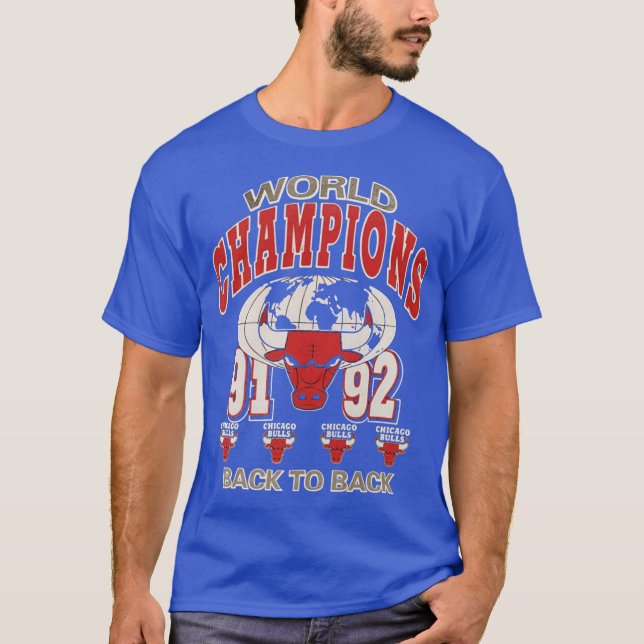 T-shirt Chicago Basketball Back To Back 91-92 (Devant)