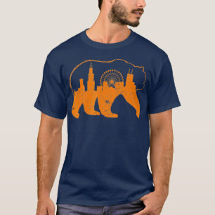 T-shirt Chicago City Vêtement Downtown Walking Bear Cadea