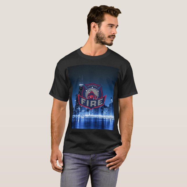 T-shirt Chicago Fire avec Skyline (Devant entier)