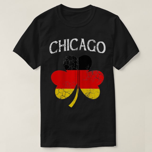 T-shirt Chicago German Irish Flag Shamrock St Patrick's Da (Design devant)