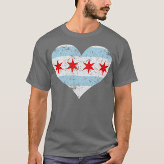 T-shirt Chicago Heart Flag Love Home City