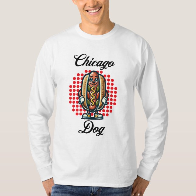T-shirt Chicago Hot dog Retro Pop Art (Devant)