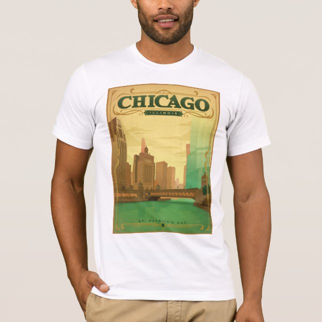 T-shirt Chicago, IL - Saint Patrick's Day (Devant)
