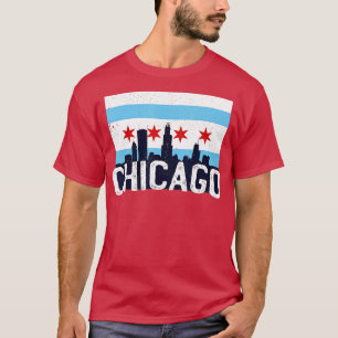 T-shirt Chicago Illinois Flag City Skyline Chi Town Pride