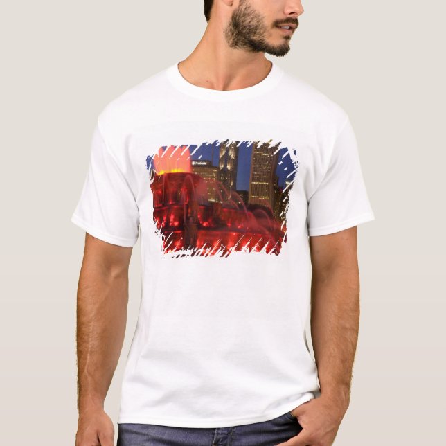 T-shirt Chicago, Illinois, Fontaine de Buckingham (Devant)