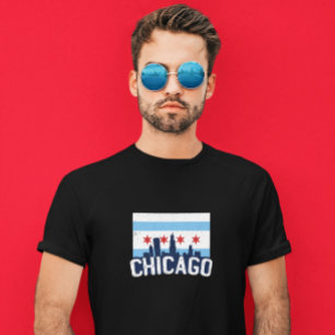 T-shirt Chicago Illinois Skyline 4 étoiles Vintage