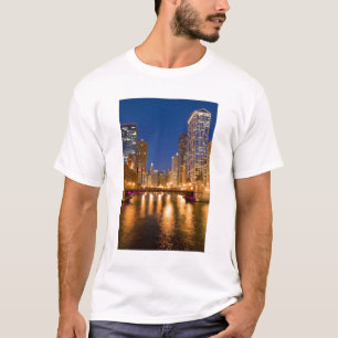T-shirt Chicago, Illinois, Toits et Chicago River à