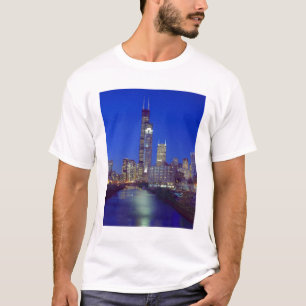 T-shirt Chicago, Illinois, vue panoramique de Chicago la n