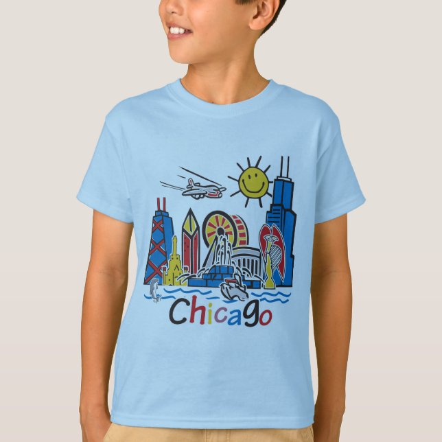 T-shirt Chicago Kids Skyline (Devant)