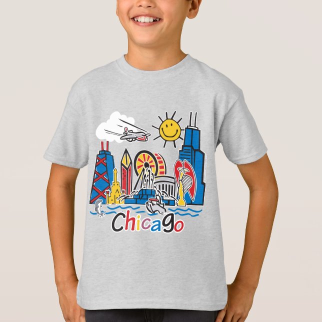 T-shirt Chicago Kids Skyline (Devant)