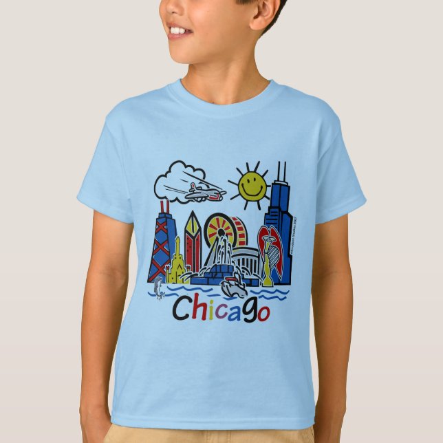 T-shirt Chicago Kids Skyline (Devant)