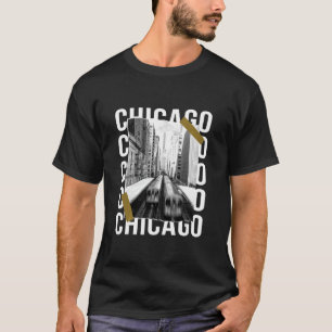 T-shirt Chicago L Plateforme Trains Et Skyscraps Photo St
