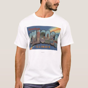 T-shirt Chicago, l'Illinois - grandes scènes de lettre