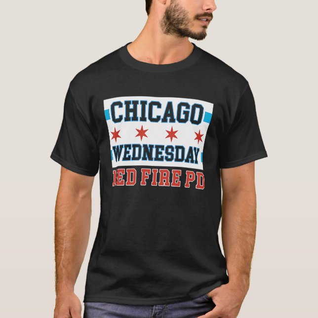 T-shirt Chicago mercredi Feu Med PD Chicago Flag (Devant)