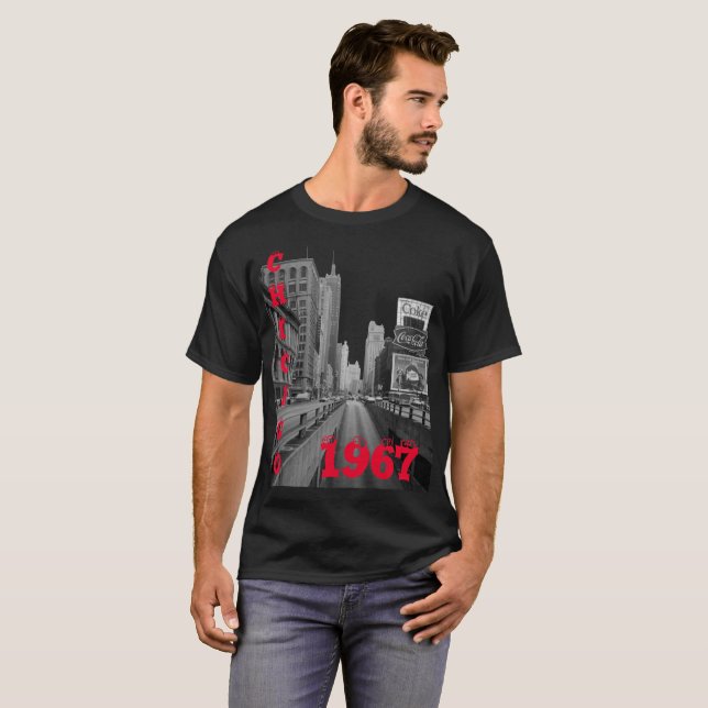 T-shirt Chicago Michigan Avenue 1967 Street Scene (Devant entier)