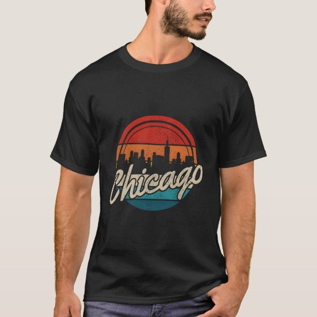 T-shirt Chicago Skyline Illinois Pride (Devant)