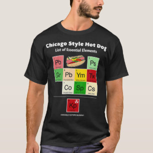 T-shirt Chicago Style Hot Chien Liste d'éléments moutarde