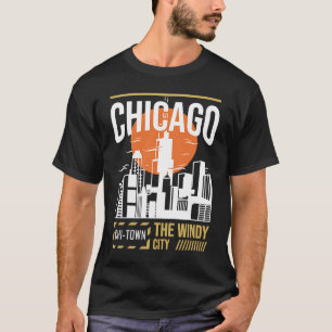 T-shirt Chicago USA Chicago Skyline I Love Chicago Chi Tow