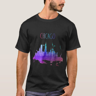 T-shirt Chicago Watercolor Skyline Belle Chicago