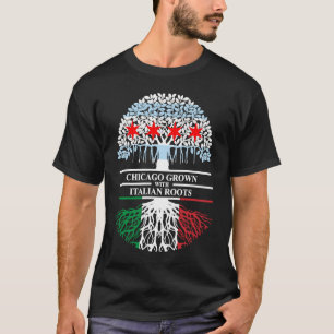 T-shirt Chicagoan Cultivé Italien Roots Chicago Drapeau It