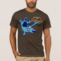 T - Shirt Chicagos Hotdog-2 (blauer Cartoonhund)