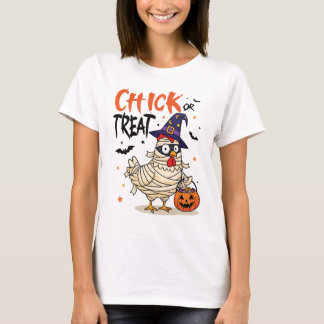 T-shirt Chick or Treat - Poulet Momie d'Halloween