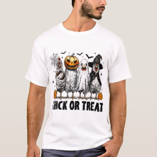 T-shirt Chick Ou Traiter Halloween Sorcière Éffrayant Poul