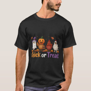 T-shirt Chick Ou Traiter Halloween Sorcière Éffrayante Pou