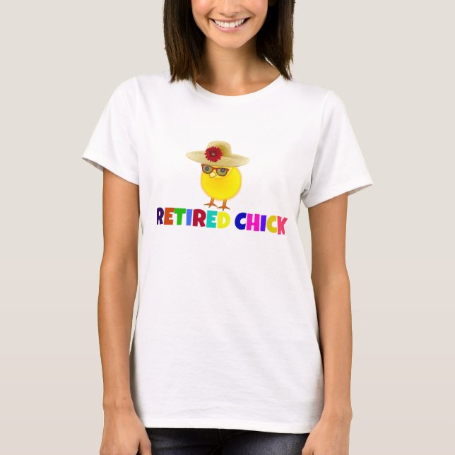 T-shirt Chick retraité, design coloré (Devant)