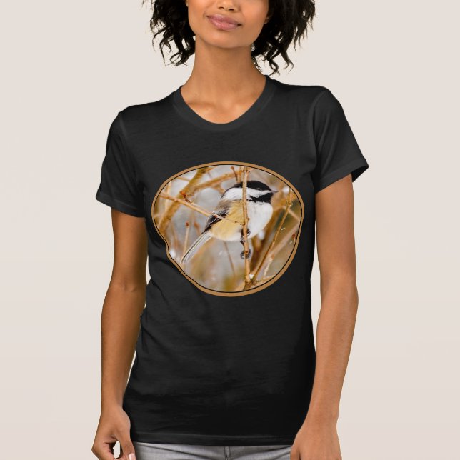T-shirt Chickadee au plafond noir - Photo originale (Devant)
