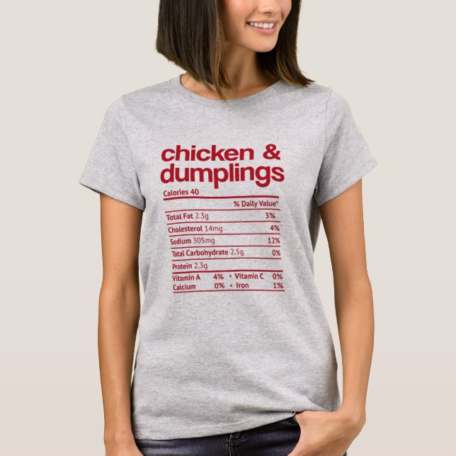 T-shirt Chicken and Dumplings Nutrition Fact Thanksgiving (Devant)