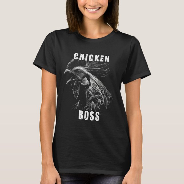 T-shirt Chicken Boss cooler Hahn für Landwirt oder Bauer (Devant)