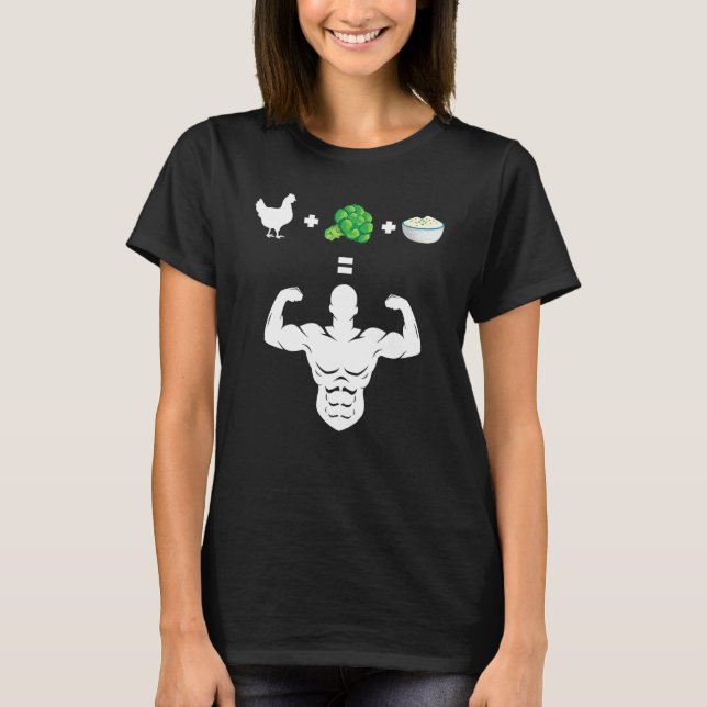 T-shirt Chicken Broccoli Rice Bodybuilder Fun Broccoli Lov (Devant)