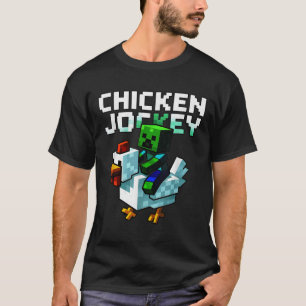 T-shirt Chicken Drôle Jockey Zombie Pixel Art Gamer Chemis