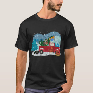 T-shirt Chicken équitation Camion Rouge Noël Joyeux Noël