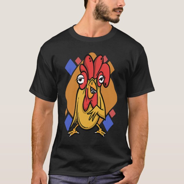 T-shirt chicken hen rooster (Devant)