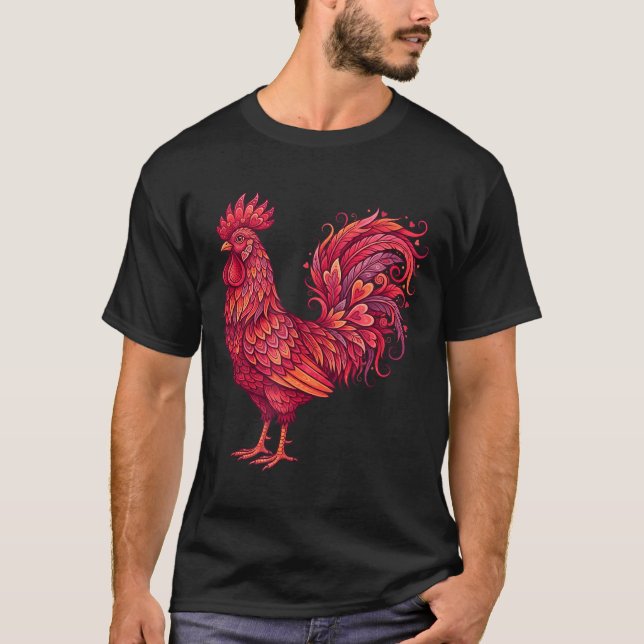 T-shirt Chicken Valentines Day Heart For Farmers Cute Chic (Devant)