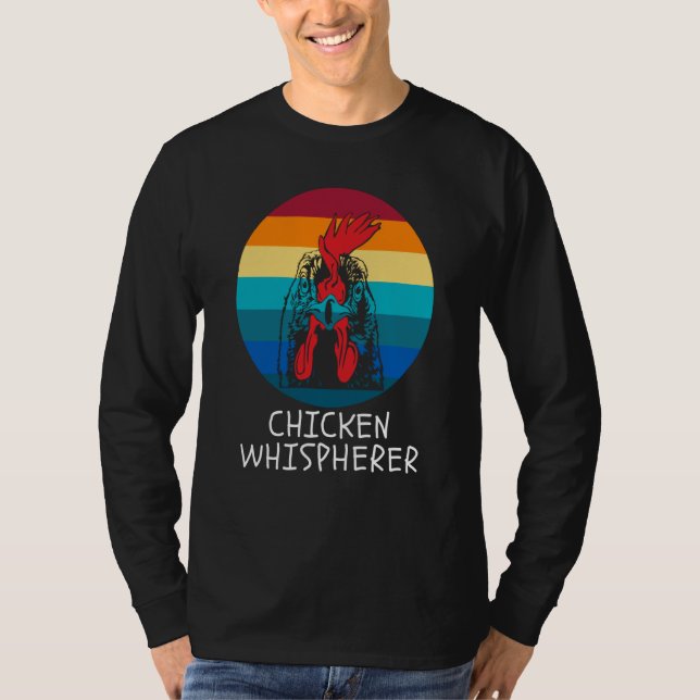 T-shirt Chicken Whisperer with Retro Sunset Backyard Chick (Devant)