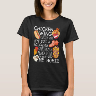 T-shirt Chicken Wing Chicken Wing Chanson Lyric Hotdog Bol