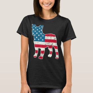 T-shirt Chien 4 juillet Chien de France Usa American F