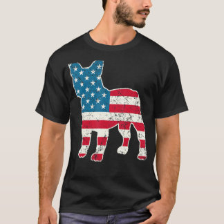 T-shirt Chien 4 juillet Chien de France Usa American F