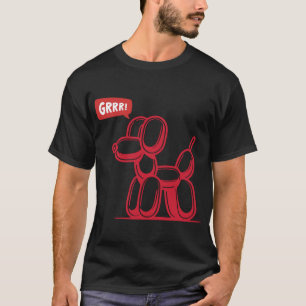 T-shirt Chien à ballons de la fête de l'encre rouge - GRRR