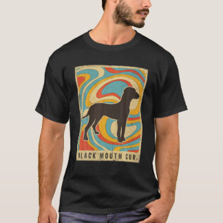 T-shirt Chien à bouche noire Retro Vintage