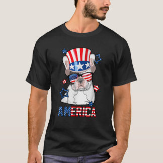 T-shirt Chien à Chien à Chien à Drapeau Américain États-Un