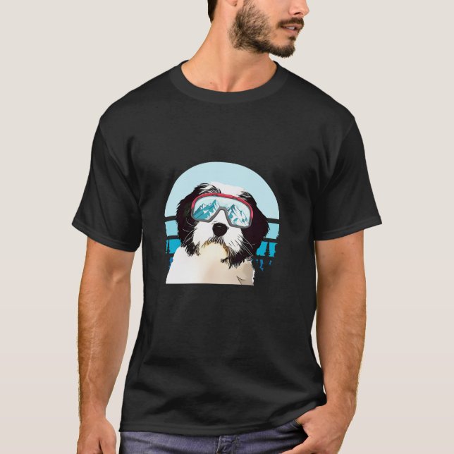 T-shirt Chien à chiens de mer polonais Ski hiver Ski Chien (Devant)
